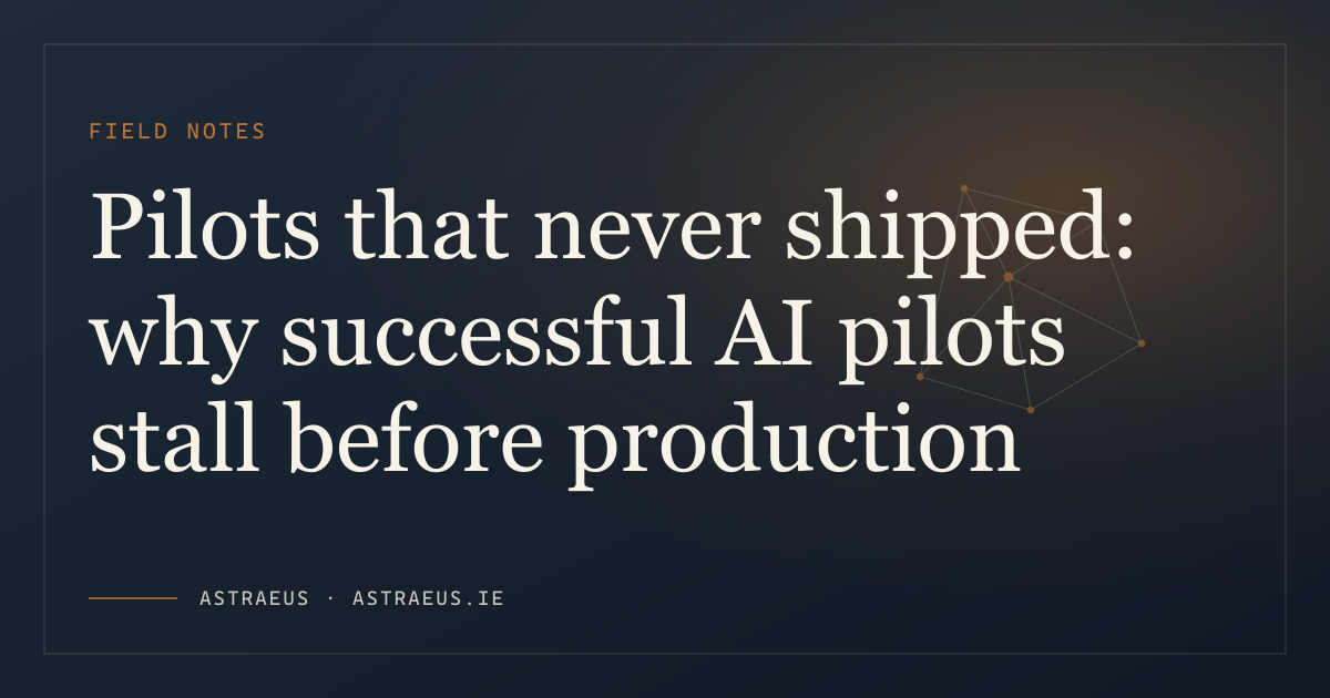Pilots that never shipped: why successful AI pilots stall before production banner